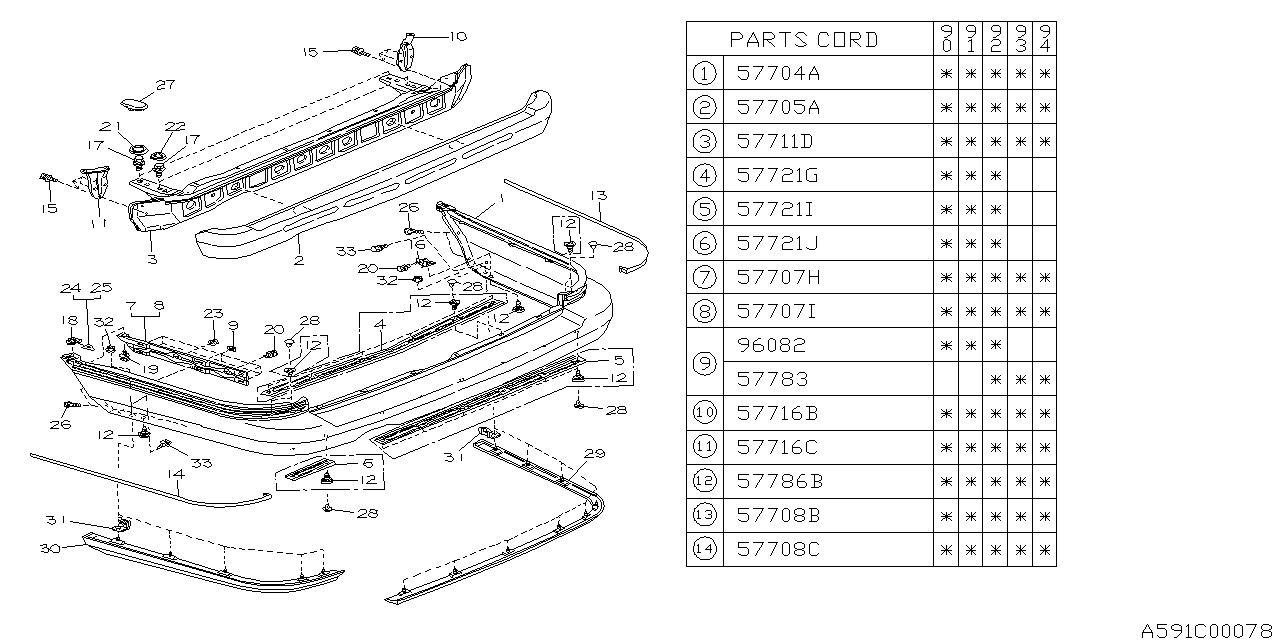 Diagram REAR BUMPER for your 2024 Subaru Impreza   