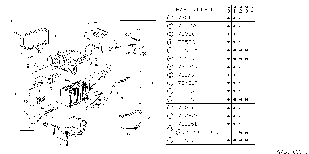 Diagram COOLING UNIT for your 2004 Subaru Impreza   