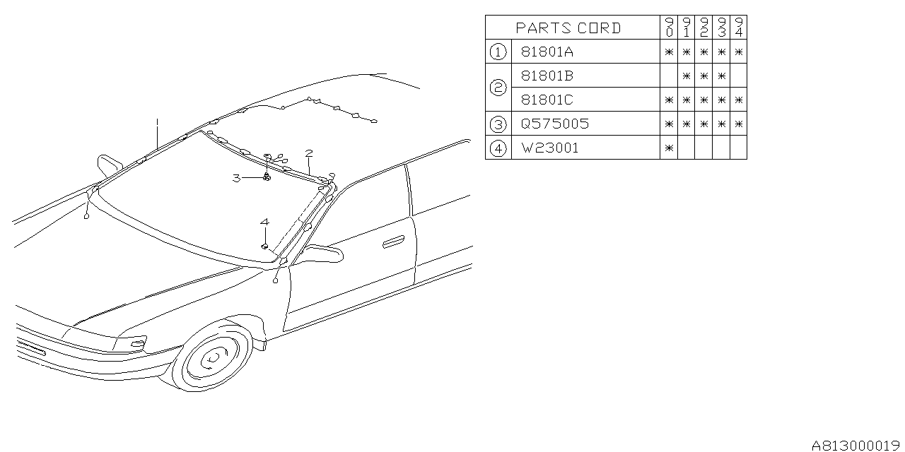 Diagram CORD (ROOF) for your 2024 Subaru WRX   