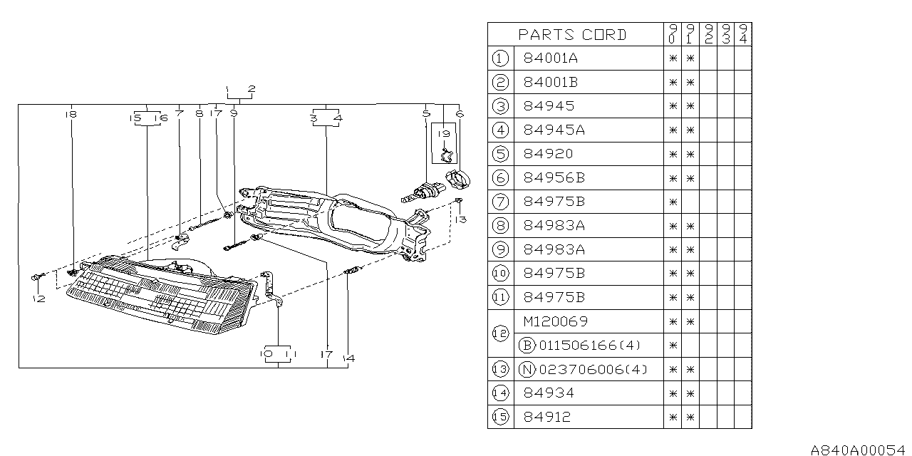 Full size assembly image of HEAD LAMP (1/1)