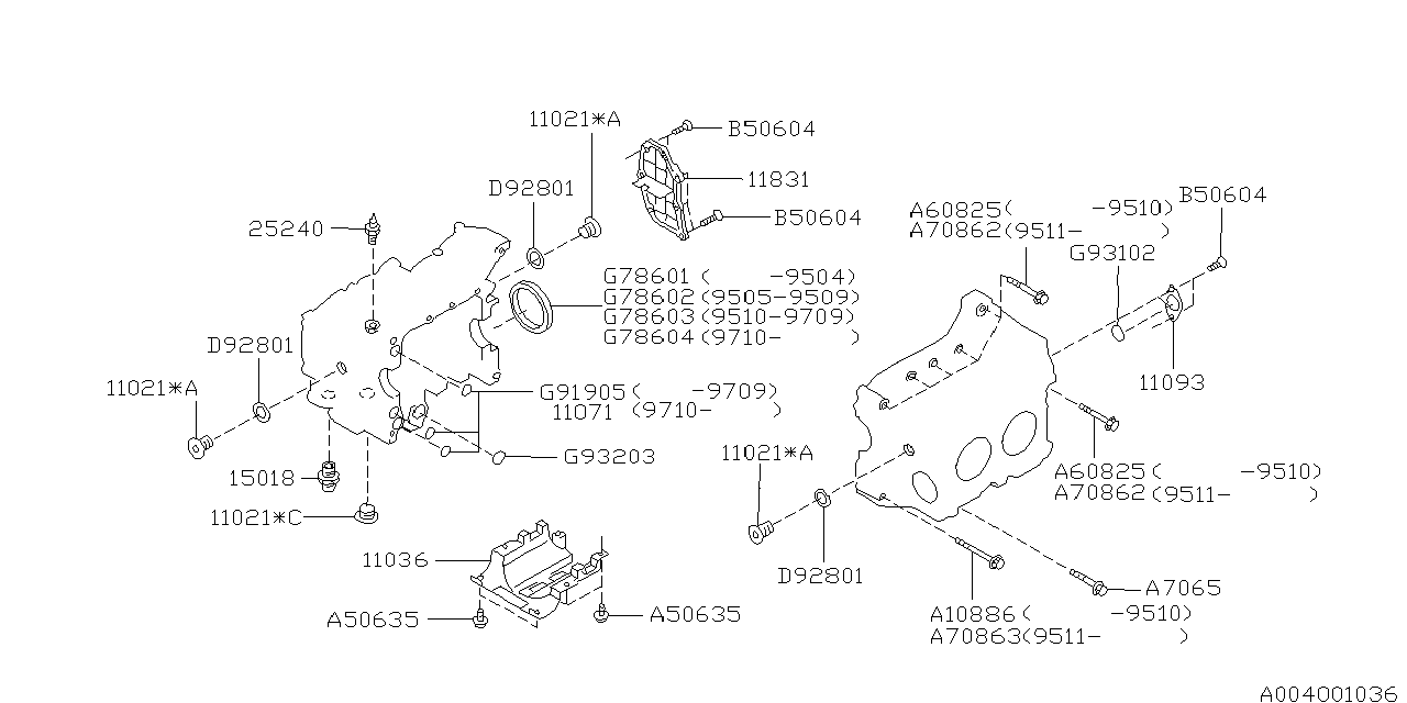 Diagram CYLINDER BLOCK for your 2003 Subaru STI   