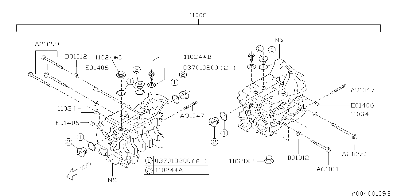 Diagram CYLINDER BLOCK for your Subaru WRX  Limited w/EyeSight