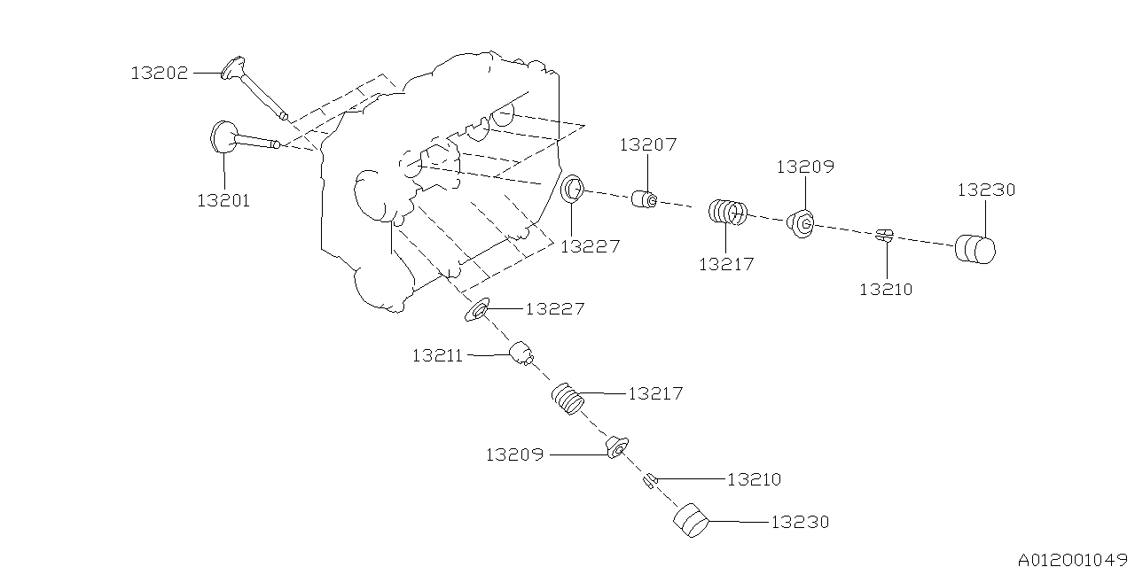 Diagram VALVE MECHANISM for your 2022 Subaru Impreza  Wagon 