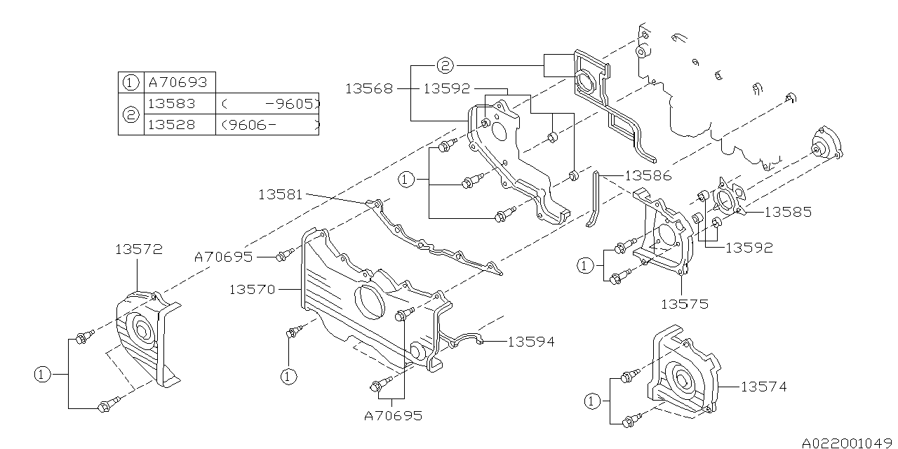 Diagram TIMING BELT COVER for your 2005 Subaru Impreza   