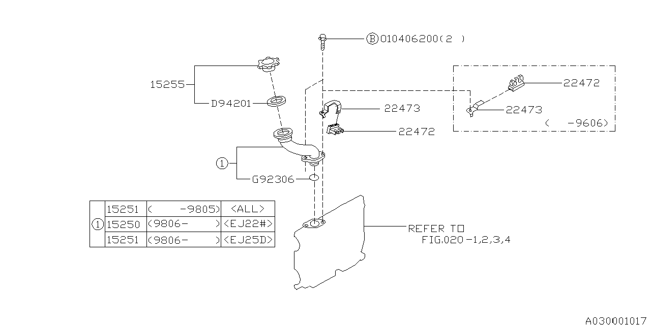 Diagram OIL FILLER DUCT for your Subaru