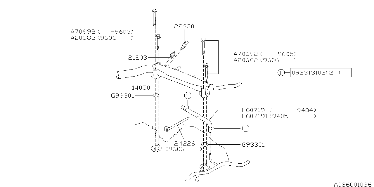 Diagram WATER PIPE (1) for your 2018 Subaru Crosstrek   