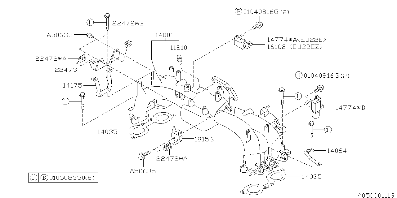 Diagram INTAKE MANIFOLD for your 2003 Subaru Impreza   