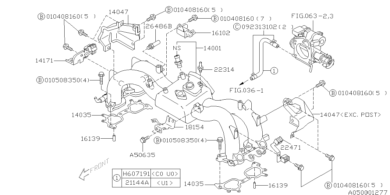 Diagram INTAKE MANIFOLD for your 2003 Subaru Impreza   