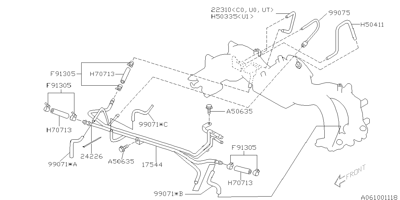 Diagram FUEL PIPE for your 2023 Subaru Outback   