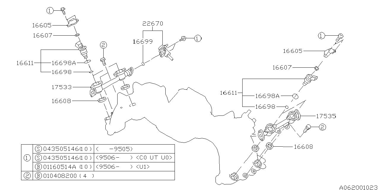 Diagram FUEL INJECTOR for your 2004 Subaru Impreza  TS Wagon 