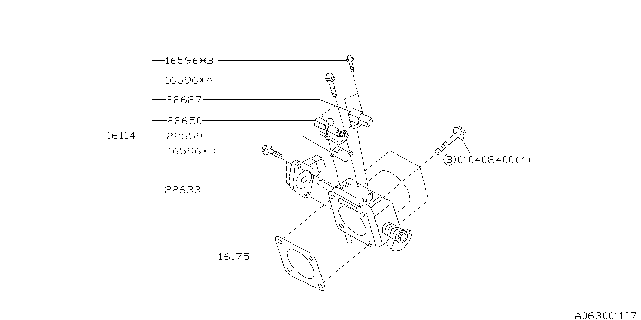 Diagram THROTTLE CHAMBER for your 2005 Subaru WRX  SEDAN 