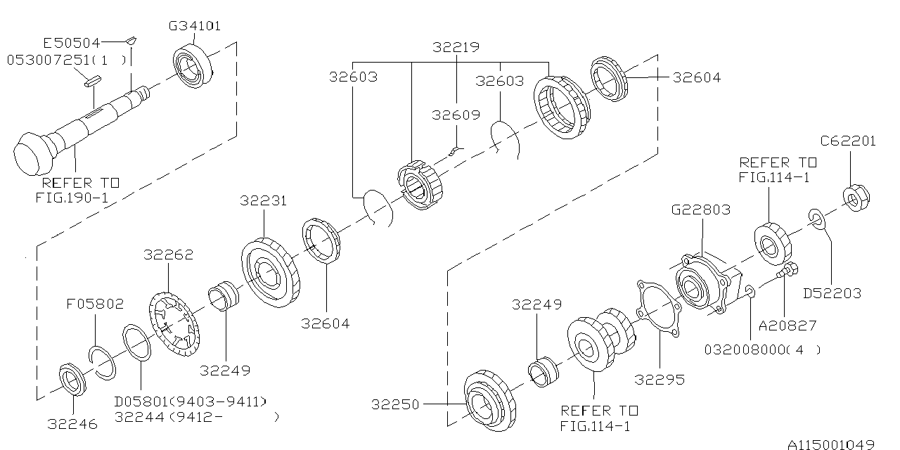 Diagram MT, DRIVE PINION SHAFT for your Subaru