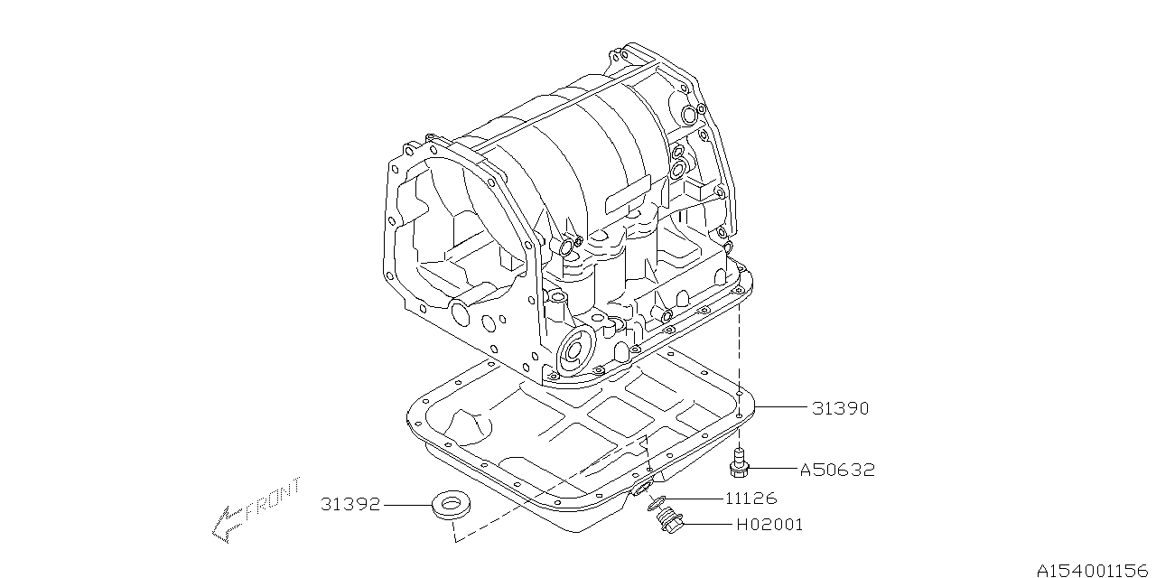 Diagram AT, TRANSMISSION CASE for your 2005 Subaru STI   