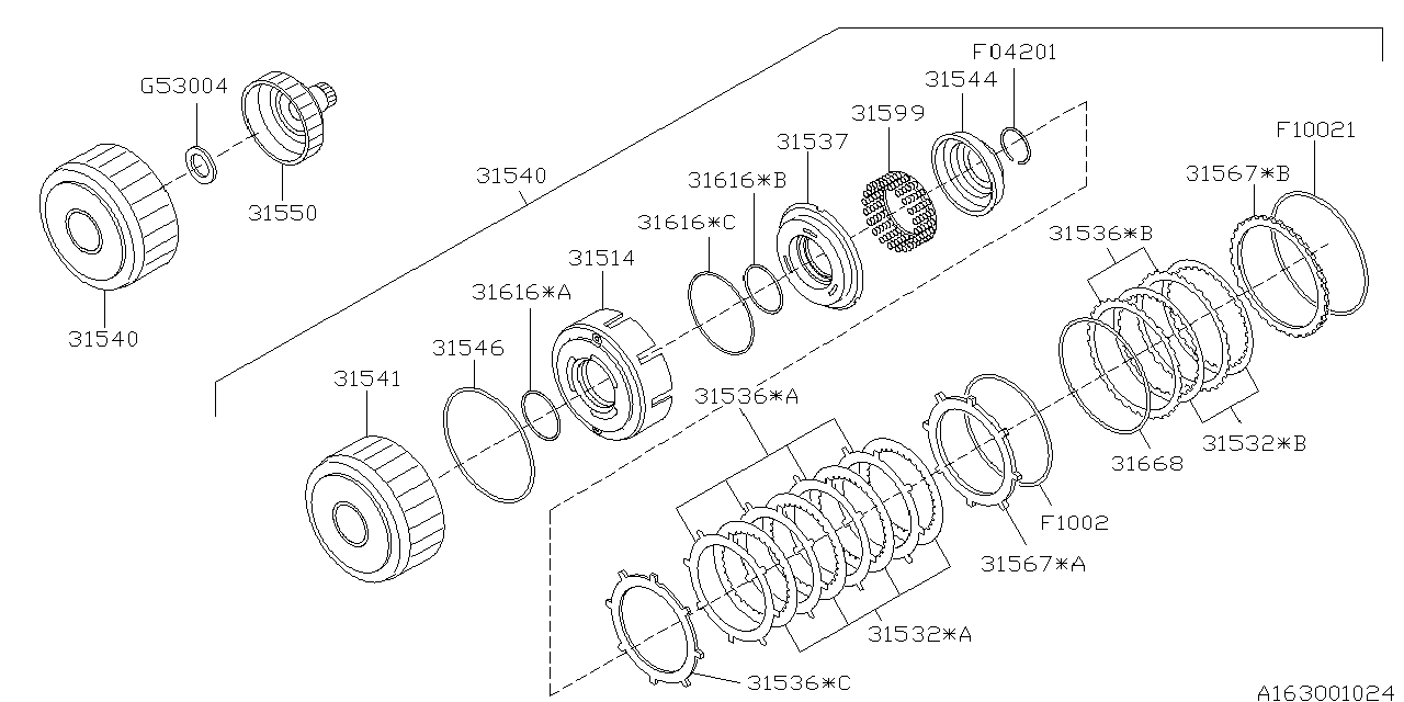 Diagram AT, HIGH CLUTCH for your 2006 Subaru STI   