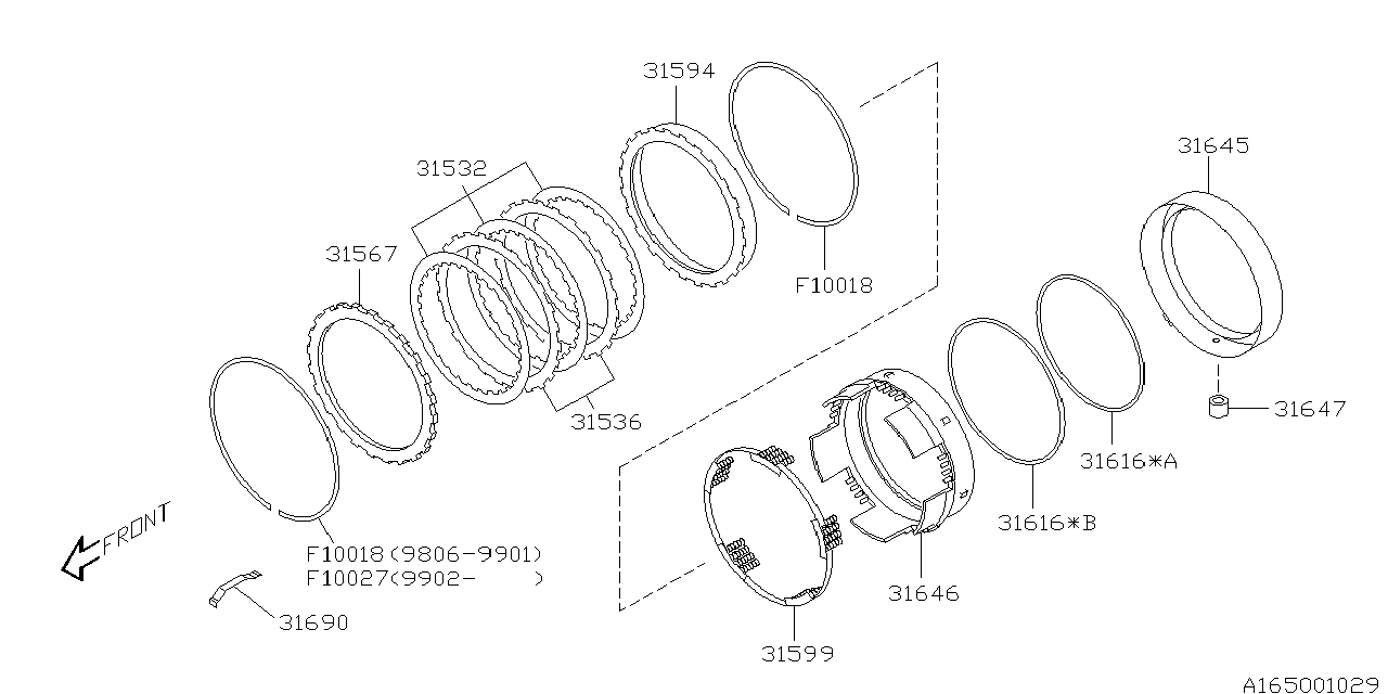 Diagram AT, BAND BRAKE for your 2021 Subaru Outback   