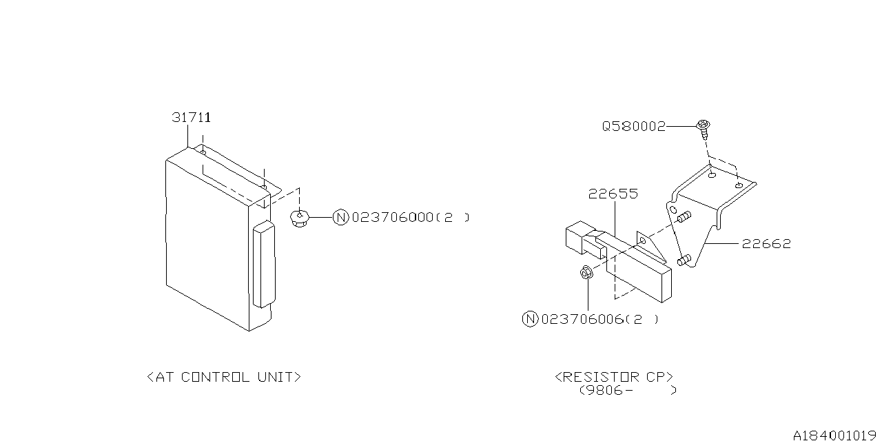 Diagram AT, CONTROL UNIT for your 2004 Subaru Impreza   