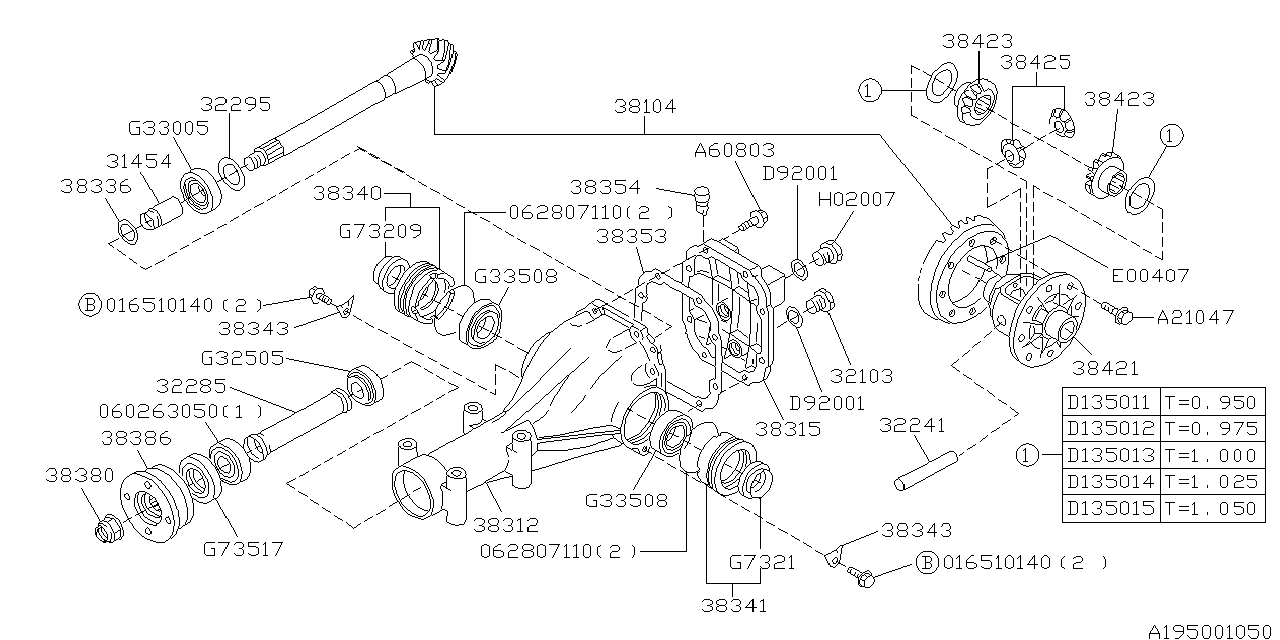 Diagram DIFFERENTIAL (INDIVIDUAL) for your 1998 Subaru Legacy   