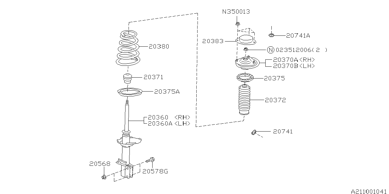 Diagram REAR SHOCK ABSORBER for your 2019 Subaru Impreza   