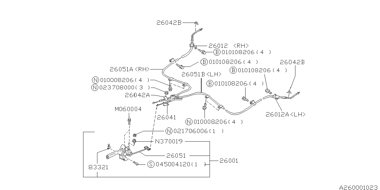 Diagram PARKING BRAKE SYSTEM for your 2011 Subaru Outback  Premium 