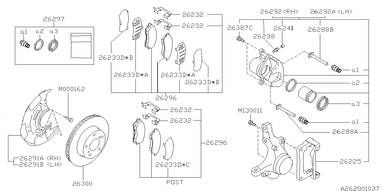 Diagram FRONT BRAKE for your 2025 Subaru Impreza   