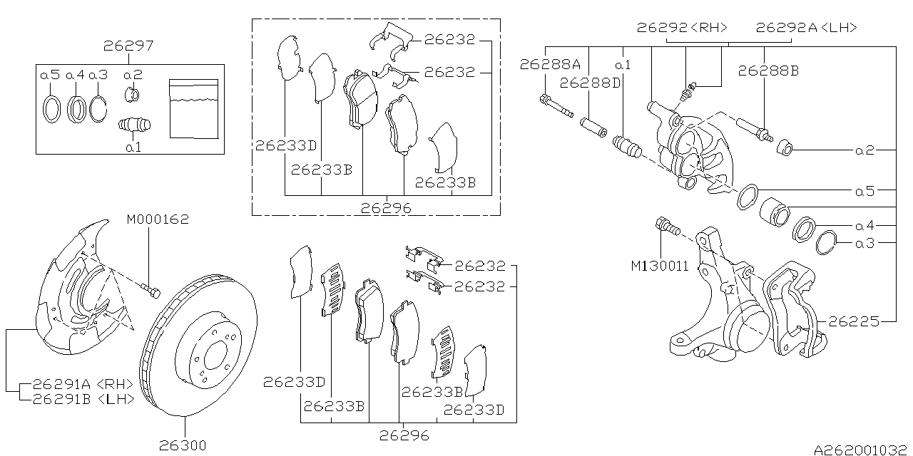 Diagram FRONT BRAKE for your 2003 Subaru Impreza   