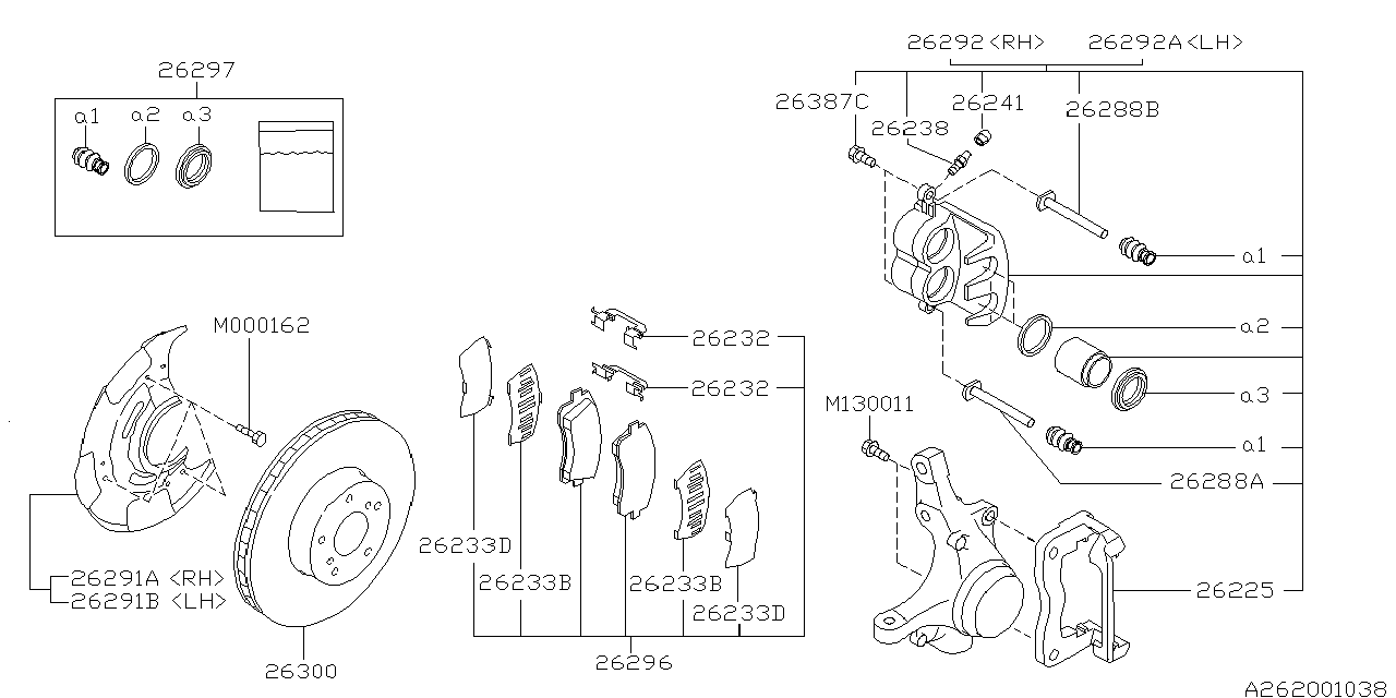 Diagram FRONT BRAKE for your Subaru WRX  