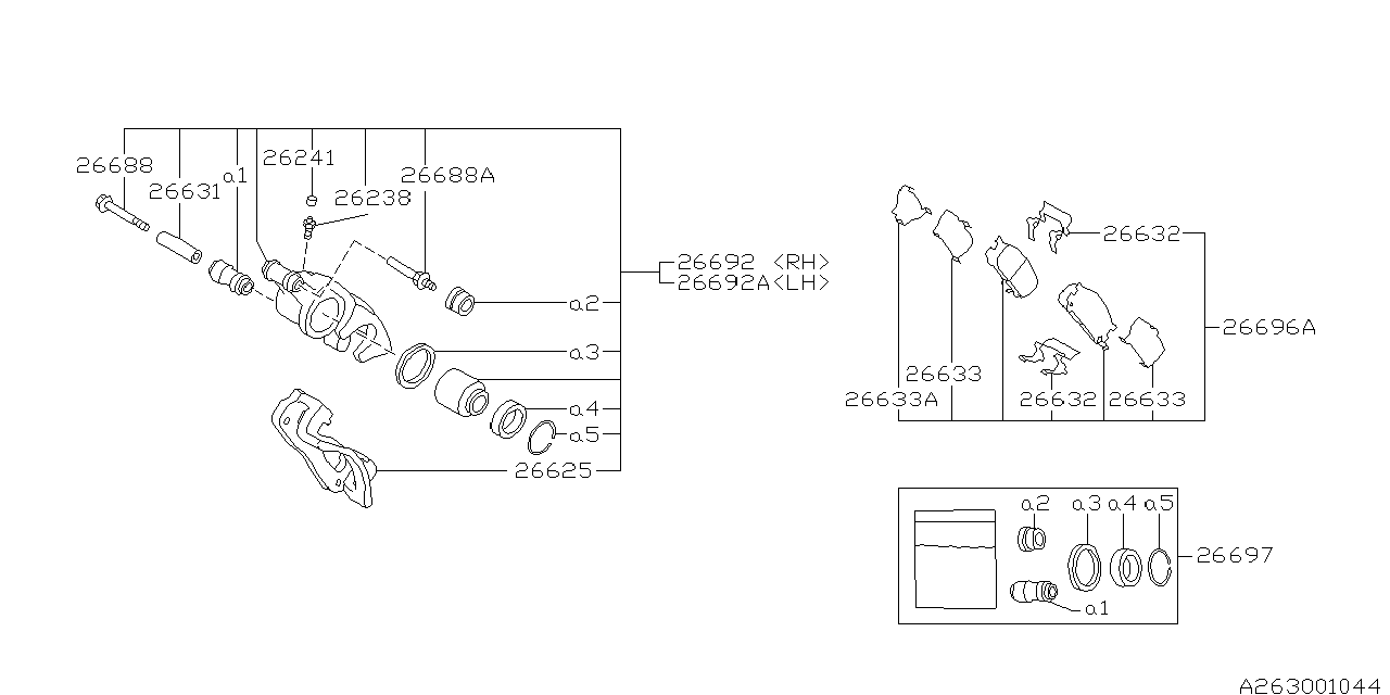 Diagram REAR BRAKE for your 2020 Subaru Impreza   