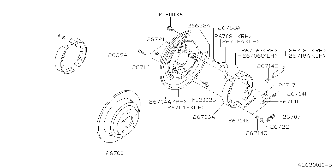 Diagram REAR BRAKE for your 2013 Subaru Impreza   