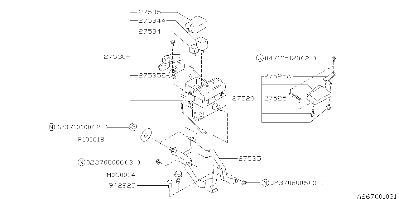 Diagram ANTILOCK BRAKE SYSTEM for your Subaru Legacy  