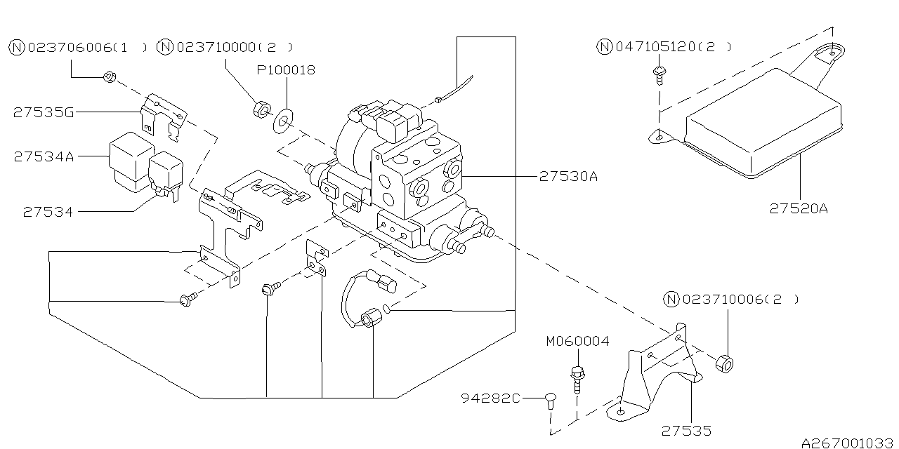 Diagram ANTILOCK BRAKE SYSTEM for your Subaru