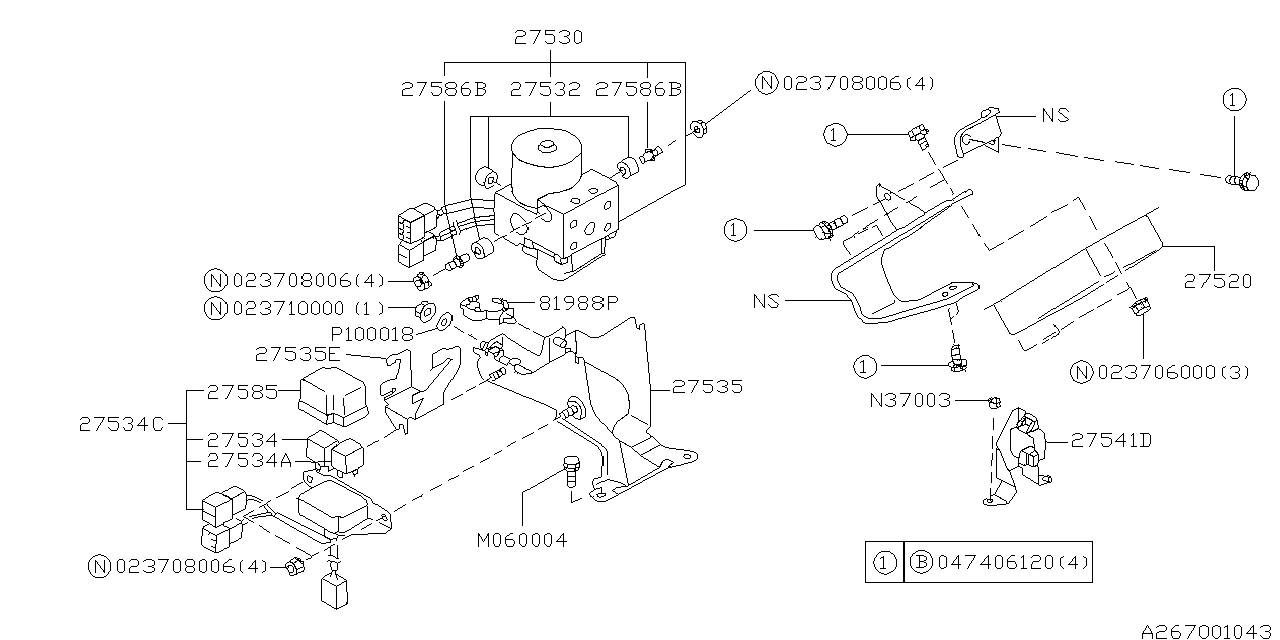 Diagram ANTILOCK BRAKE SYSTEM for your Subaru