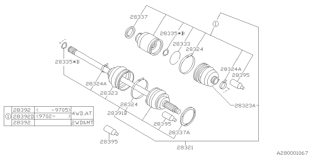 Diagram FRONT AXLE for your 2019 Subaru WRX  Base 