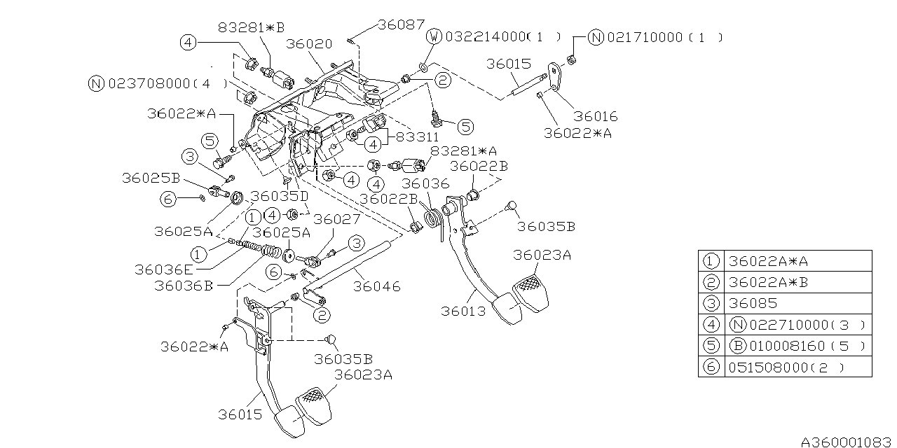 Diagram PEDAL SYSTEM (MT) for your Volkswagen