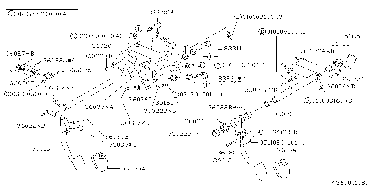 PEDAL SYSTEM (MT) Diagram