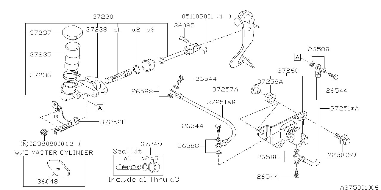 Diagram CLUTCH CONTROL SYSTEM for your 2000 Subaru WRX   