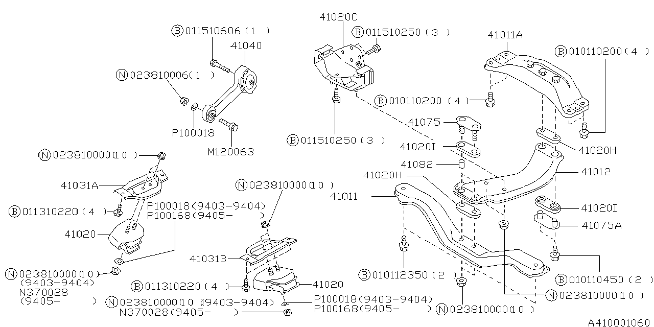 Diagram ENGINE MOUNTING for your 2006 Subaru STI   