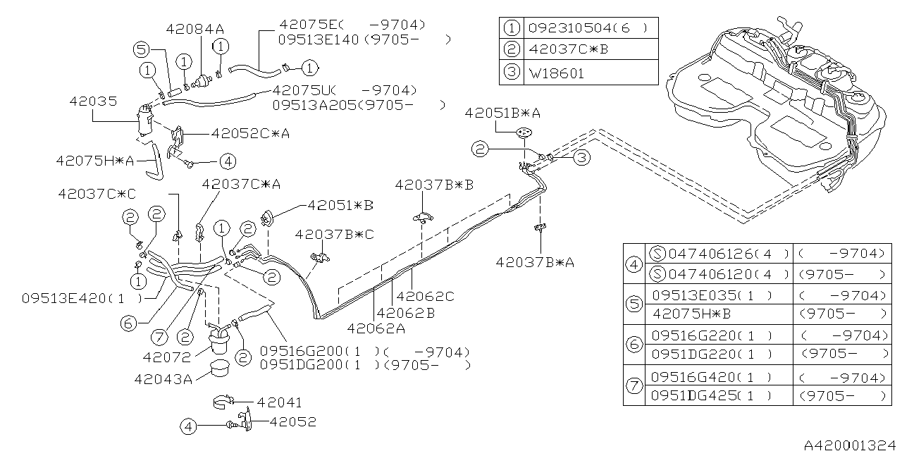 Diagram FUEL PIPING for your 2006 Subaru Impreza   