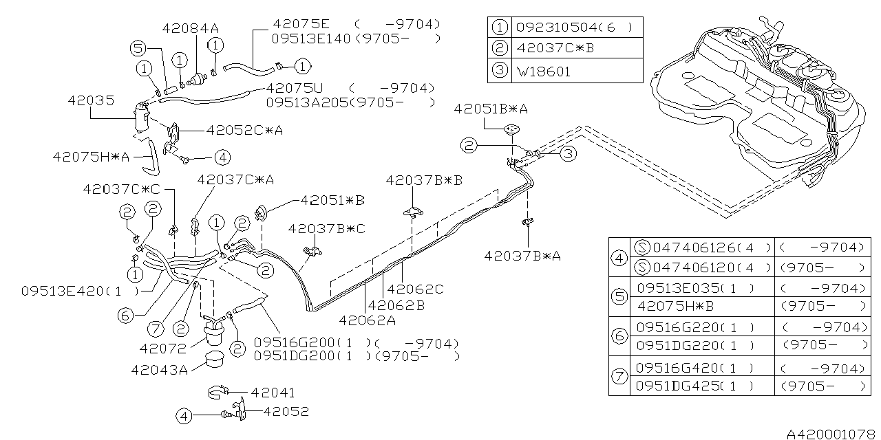 Diagram FUEL PIPING for your 2007 Subaru Impreza  Wagon 