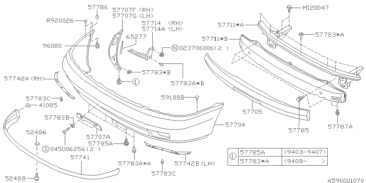 Diagram FRONT BUMPER for your Subaru