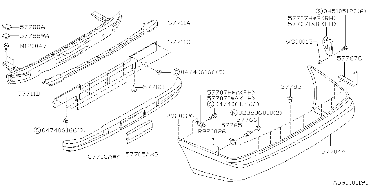 Diagram REAR BUMPER for your 2014 Subaru Tribeca   