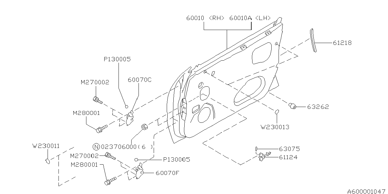 Diagram FRONT DOOR PANEL for your 2009 Subaru WRX   