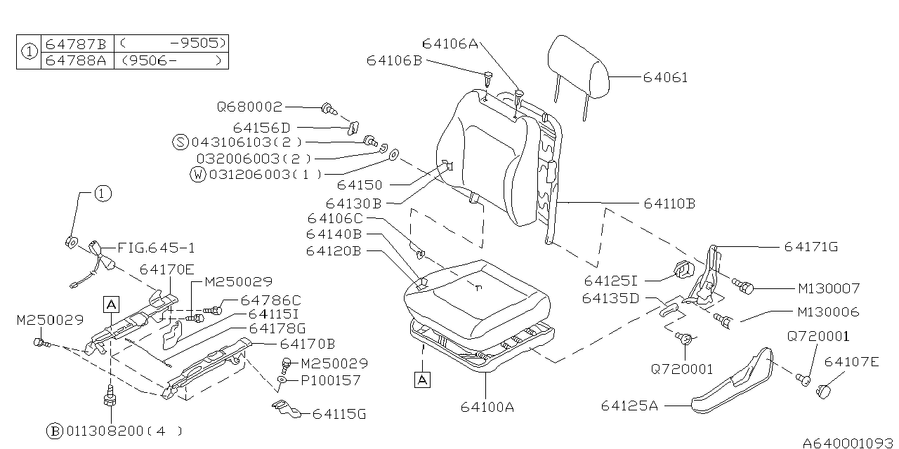 Diagram FRONT SEAT for your Subaru Legacy  