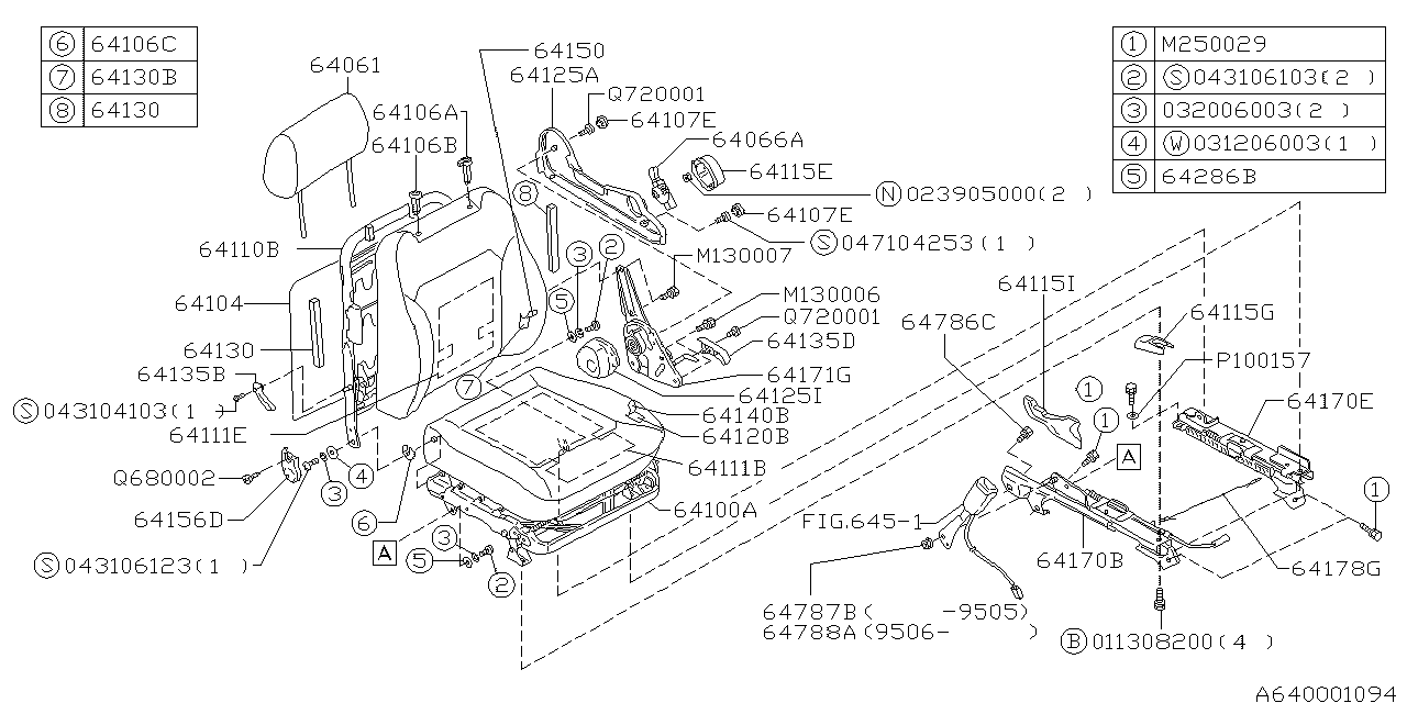 Diagram FRONT SEAT for your Subaru Legacy  