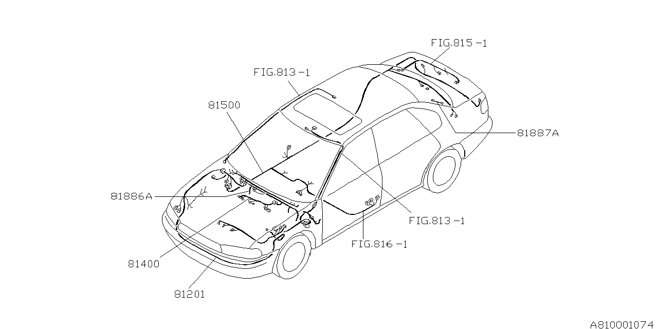 Diagram WIRING HARNESS (MAIN) for your 1995 Subaru Legacy   