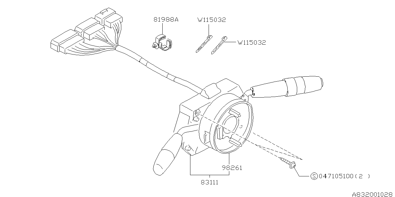 Diagram SWITCH (COMBINATION) for your 2001 Subaru Outback 2.5L MT Limited Wagon 