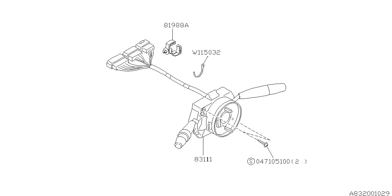 Diagram SWITCH (COMBINATION) for your 2001 Subaru Outback 2.5L MT Limited Wagon 