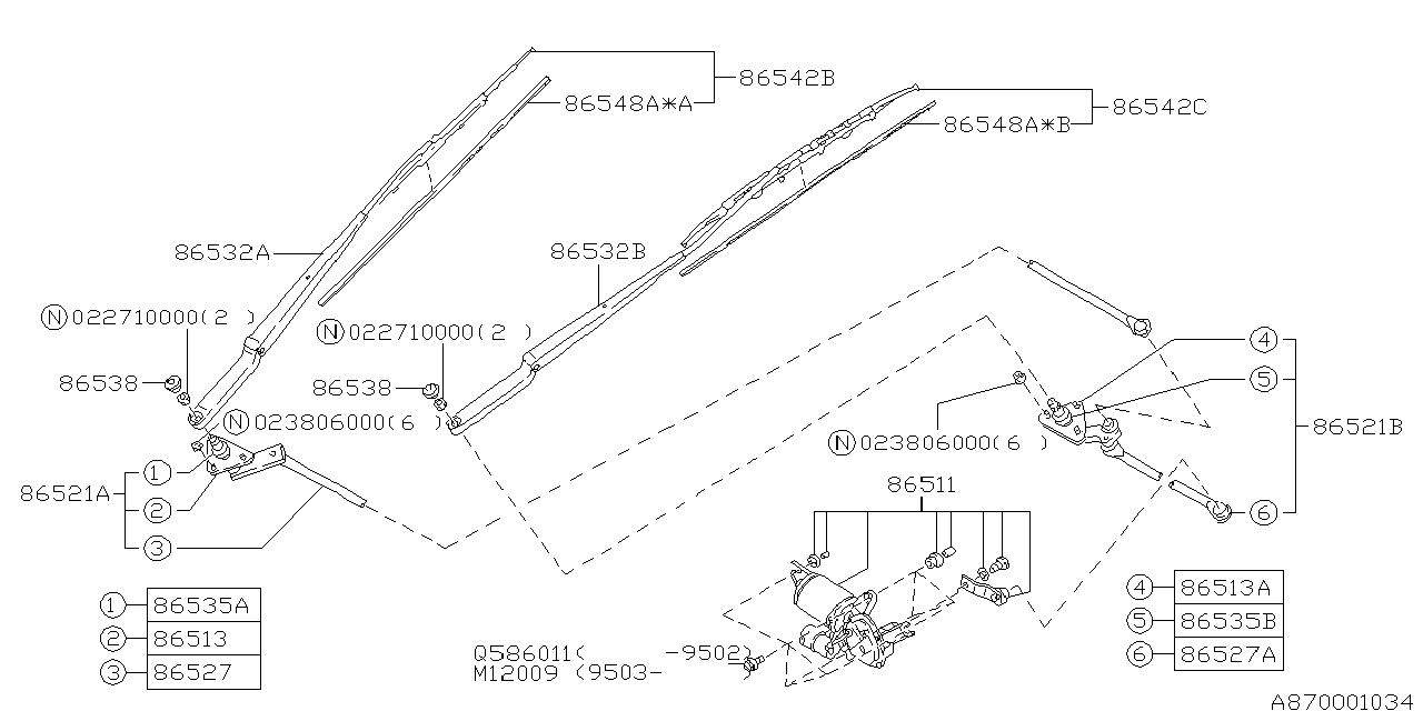 Diagram WIPER (WINDSHILDE) for your Subaru Legacy  