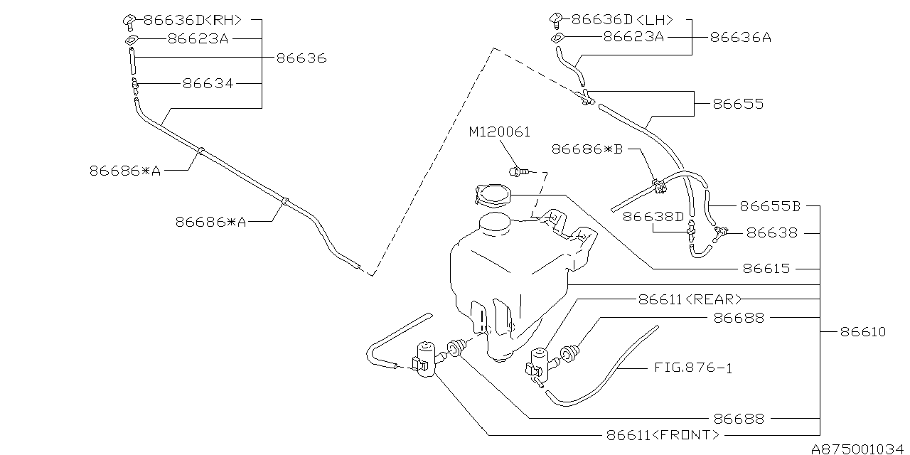 Diagram WINDSHIELD WASHER for your 2011 Subaru Impreza  Sport Sedan 