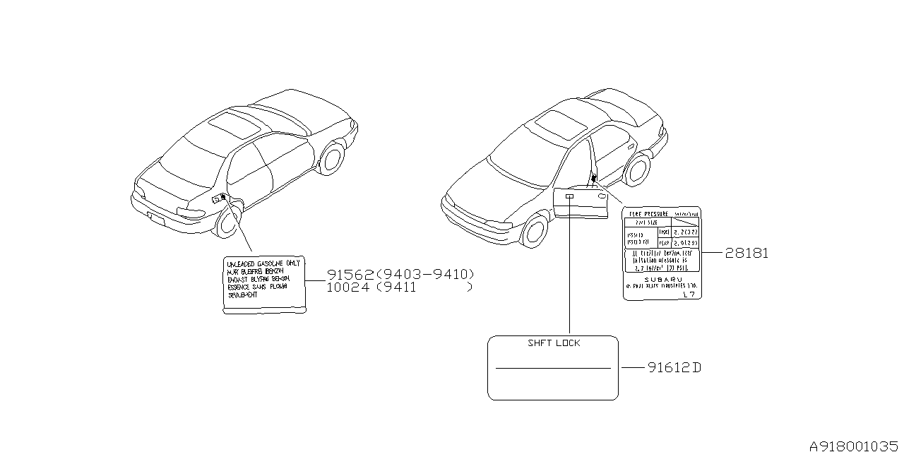 Diagram LABEL (CAUTION) for your 2016 Subaru Impreza  LIMITED w/EyeSight SEDAN 