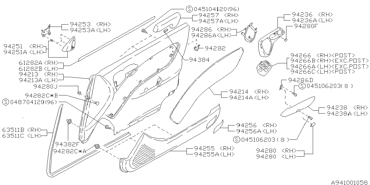 Diagram DOOR TRIM for your 2007 Subaru Legacy   